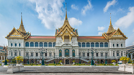 The Chakri Maha Prasat Throne Hall in the Grand Palace was completed in 1882.