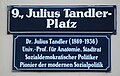 Straßentafel am Julius-Tandler-Platz