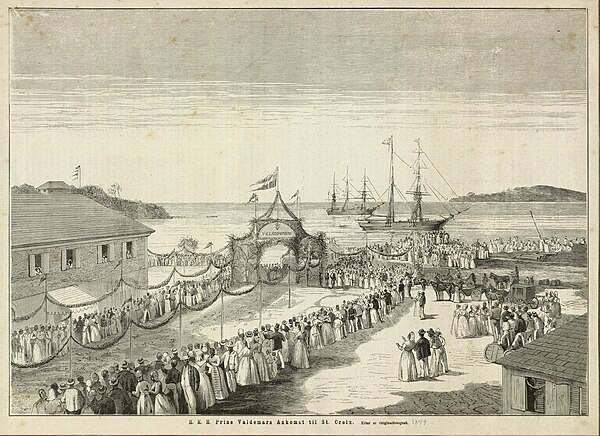 Prince Valdemar's arrival at St. Croix, 1879