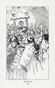 Puck of Pook's Hill illustration, from the chapter The Winged Hats: 'Hail, Caesar!'