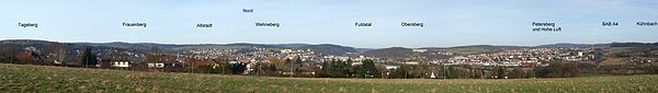 View from the Johannesberg over Bad Hersfeld