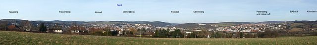 View from the Johannesberg over Bad Hersfeld