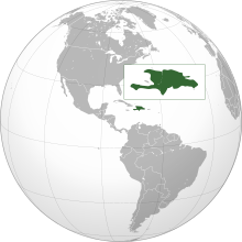 Kuvan kuvaus Hispaniola (ortografinen projektio) .svg.
