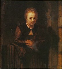 Girl at a half-open door