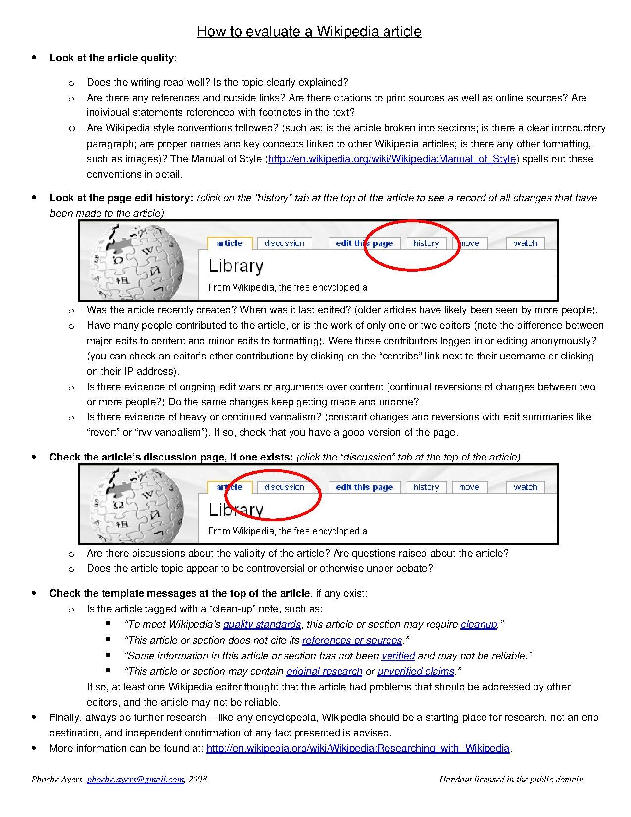 How to evaluate an article