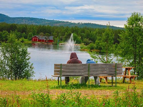 Summer evening in Lapland village