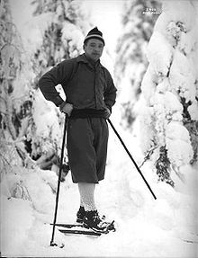 Jacob Tullin Thams of Norway was the first Olympic ski jumping champion and one of the few Olympians to medal in both Winter and Summer Olympics, as he also collected a silver in sailing at the 1936 Berlin Games. Jacob Tullin Thams.jpeg