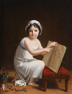 Un enfant qui montre les images d'un livre, Salon de 1801