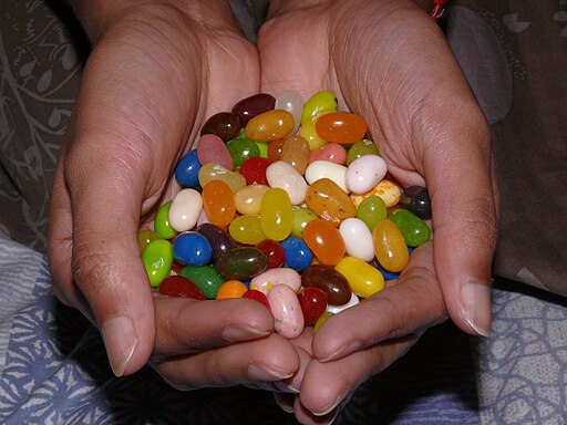 Jellybeans in cupped hands