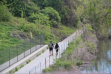 Joggers on the Four Mile Run trail, 2019 Joggers on Four Mile Run Trail, April 2019.jpg