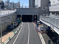 2023年3月に開通した「二俣川駅南口トンネル」北東側（2024年3月時点では片側歩道は未供用）