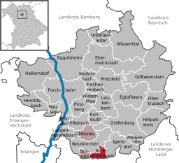 Läget för Kleinsendelbach i Landkreis Forchheim