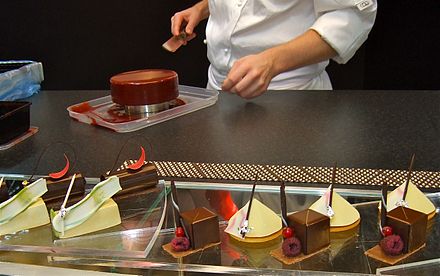 A pastry chef at work