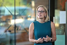 U.S. Representative Kyrsten Sinema at a campaign event in October 2018 Kyrsten Sinema (30603638257).jpg