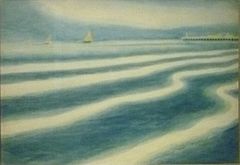 Marine met oranje zeilboten (1909)