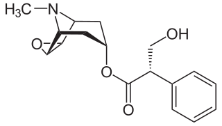 Muscarinic antagonist drug that binds to but does not activate muscarinic cholinergic receptors, thereby blocking the actions of endogenous acetylcholine or exogenous agonists