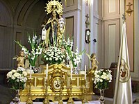 La Virgen del Carmen en su carroza procesional