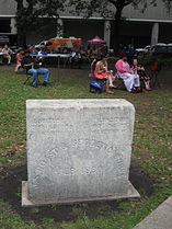 1880 stone marker, Lafayette Square, New Orleans
