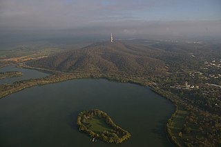 Springbank Island island on Lake Burley Griffin in Canberra, Australia