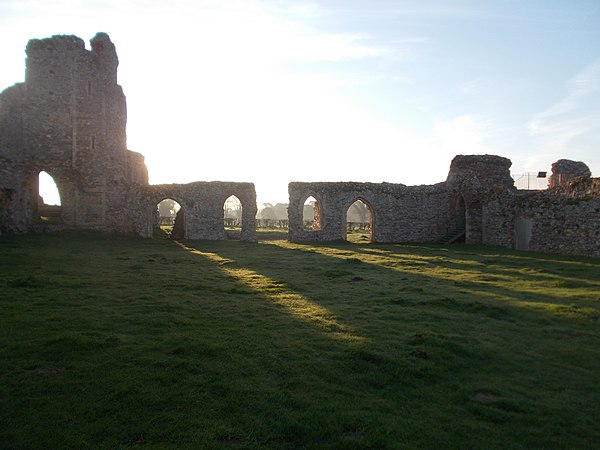 Leiston Abbey cloister garth at dawn