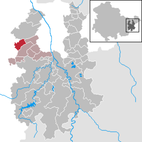 Poziția Lindenkreuz pe harta districtului Greiz