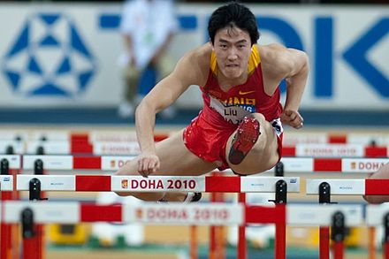 Liu Xiang lors des Championnats du monde en salle 2010