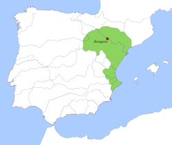 Localització de l'Emirat de Saraqusta