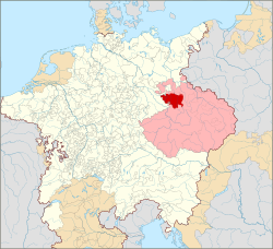 Upper Lusatia as a part of the Crown of Bohemia within the Holy Roman Empire (1618)
