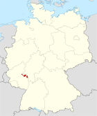Carte de l'Allemagne, position du district de Mayence-Bingen en surbrillance