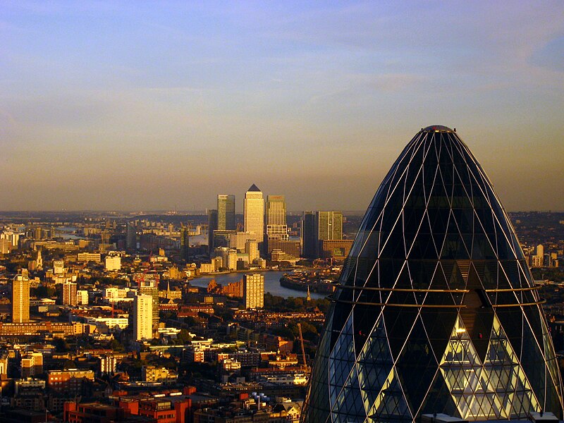 File:London - The Gherkin & Canary Wharf.jpg