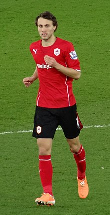 Eikrem made his Cardiff City debut at home to West Ham United on 11 January 2014. Magnus Wolff Eikrem - Cardiff City 2014.jpg