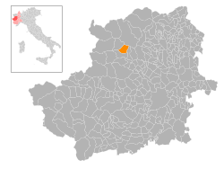Locatie van Cantoira in Turijn (TO)