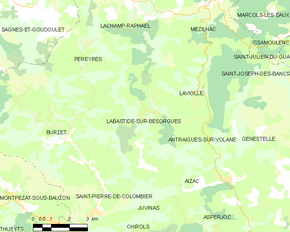 Poziția localității Labastide-sur-Bésorgues