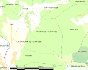 Poziția localității Antichan-de-Frontignes