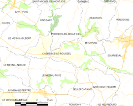 Mapa obce Chérencé-le-Roussel