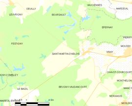 Mapa obce Saint-Martin-d’Ablois