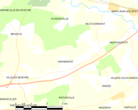 Mapa obce Hennemont