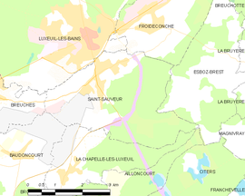 Mapa obce Saint-Sauveur