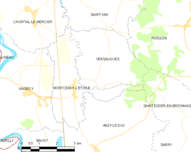 Mapa obce Montceaux-l’Étoile