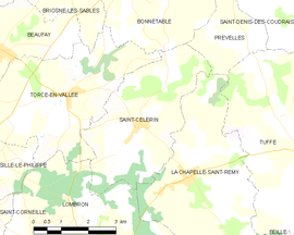 Mapa obce Saint-Célerin