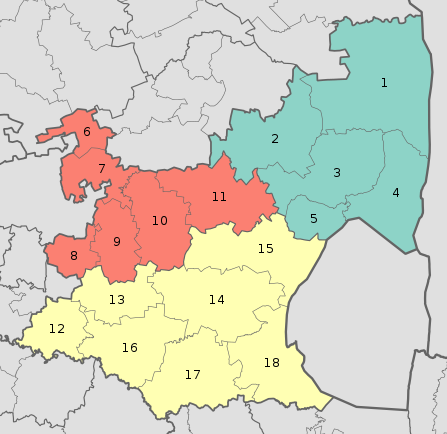 Map of Mpumalanga with districts shaded and municipalities numbered (2011).svg