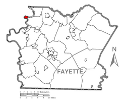 Location of Newell in Fayette County