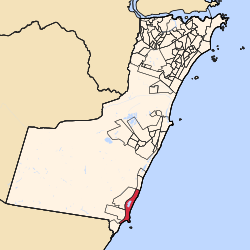 Mapa indicando a localização do bairro Ponta da Fruta no município de Vila Velha, Espírito Santo