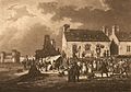 Mercado en Aberystwith, sepia de Samuel Ireland, 1797