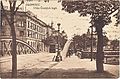 English: Historical postcard with třída Českých legií (nowadays Masarykova třída), a street in Olomouc. The building on the left belongs to the former Julius Kremer factory, making products from sheet metal and wire. The publication year on the reverse of the postcard is 1921. Čeština: Historická pohlednice s třídou Českých legií (dnes Masarykova třída) v Olomouci. Budova vlevo patří zaniklému podniku Julius Kremer, produkujícího výrobky z plechu a drátu (tak zvaná „klecárna“). Rok vydání uvedený na rubu pohlednice je 1921.