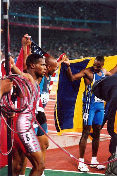 File:Mens 100m medalists, Sydney2000.jpg