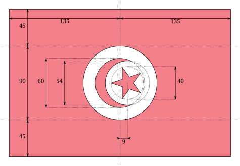 صورة:Mesures drapeau Tunisie avant 1999.svg