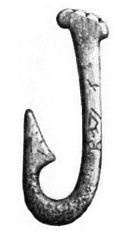 Stone Age fish hook made from bone Metkrok av ben fran stenaldern, funnen i Skane.flip.jpg