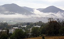 View of the misty hills Killarney to the north-east of Killarney Misty killarney sm.jpg