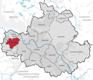 Lage der Ortschaft Mobschatz in Dresden